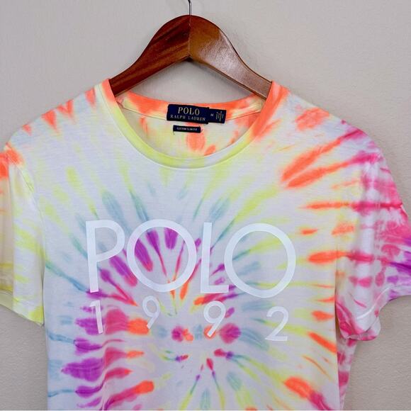 POLO RALPH LAUREN Tie Dye T-shirt 1992 Cotton Custom Slim Fit Men’s Size M - Picture 4 of 13